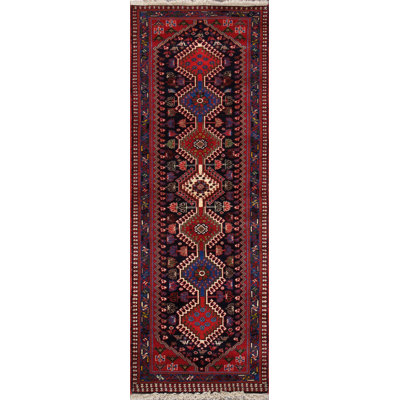 Azerbaijan One-of-a-Kind Runner 2'1" X 5'11" New Age Runner Wool Area Rug Red/Beige/Navy