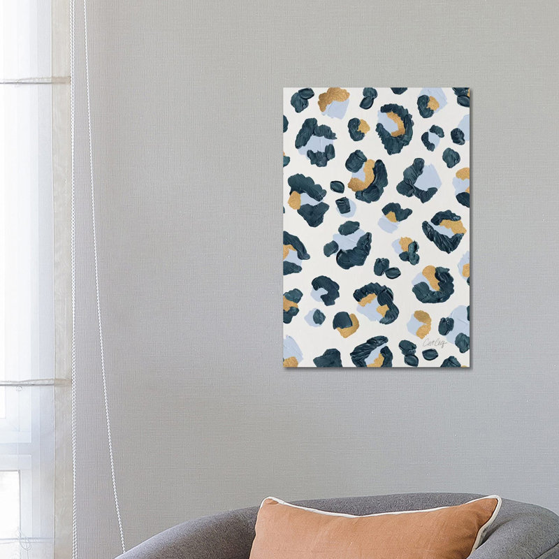 Snow Leopard - Leopard by Cat Coquillette - Wrapped Canvas Painting, 26" H x 18" W x 1.5" D