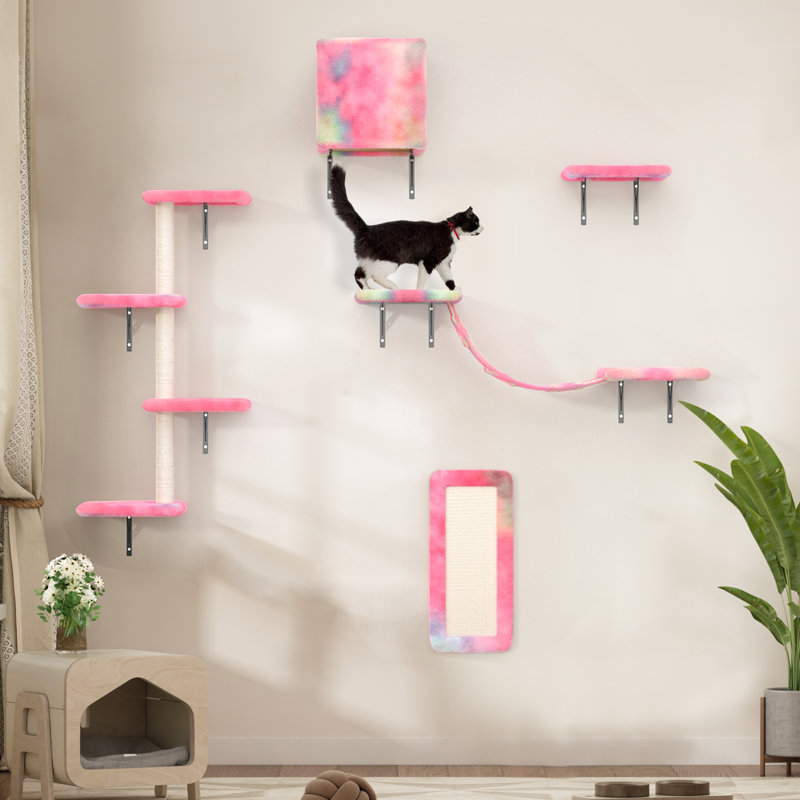 Wall-Mounted Cat Tree Shelf, 5 Pcs Cat Tower