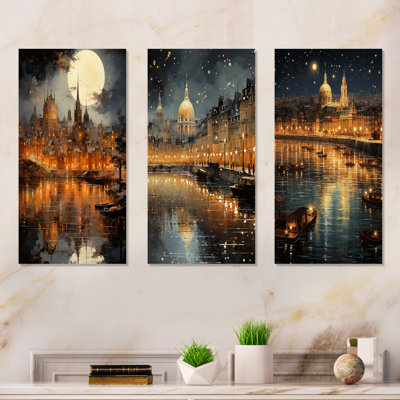 Luminous à Lyon, France - ensemble de 3 décorations murales en métal