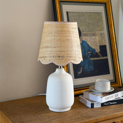 Ceramic Table Lamp with Scallop Shade