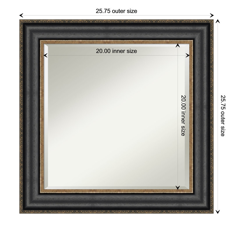 Miroir de salle de bain biseauté Pappas, 25,75 po x 25,75 po