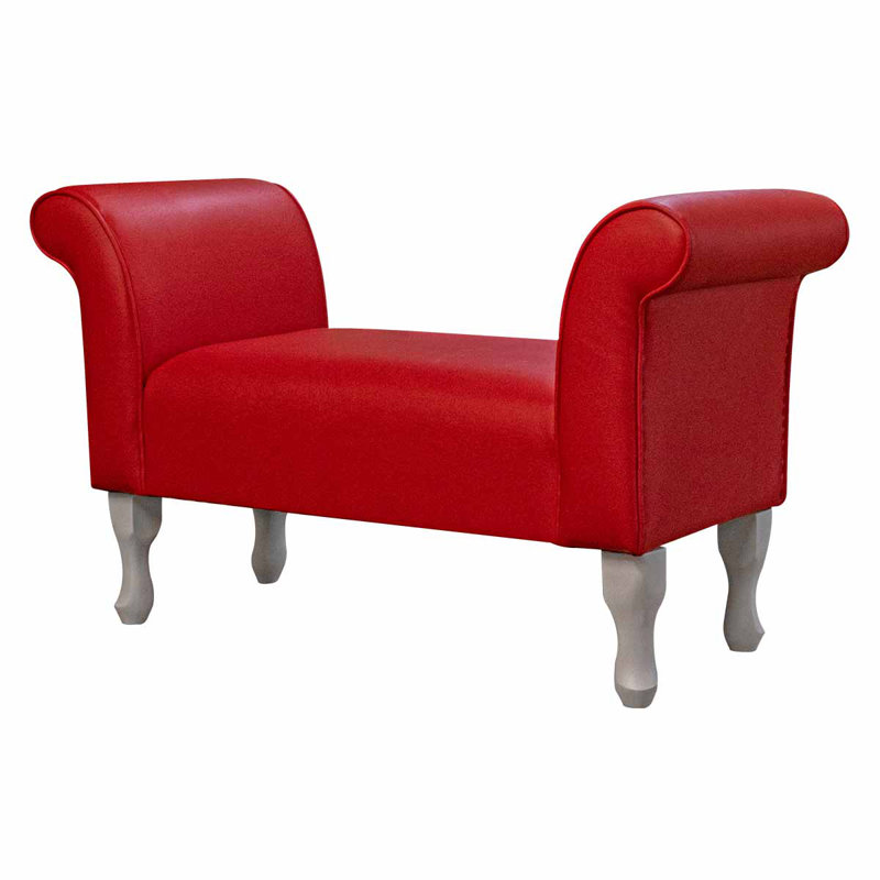 Upholstered Bench, Solid Colour, Red, 63.5cm H x 104cm W x 40.5cm D