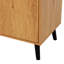 Armoire en bois naturel avec porte et tablette réglable pour rangement de salle de bain 3 tiroirs