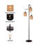 Lampe sur pied en rotin bohémien - Lampe sur pied réglable avec abat-jour en cage