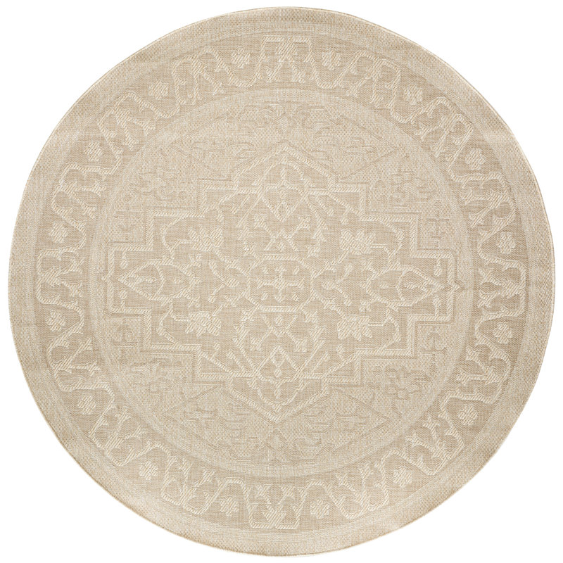 Gerritt Persian Indoor/Outdoor Area Rug, Round 8'