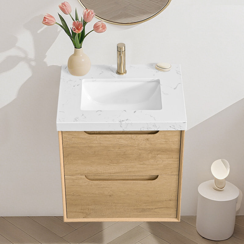 Rayea 24 Inch Floating Wall-mounted Bahtroom Vanity With Single Sink
