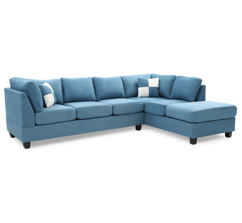 Canapé modulaire G635B-SC (sans repose-pieds), Microfibre bleu turquoise