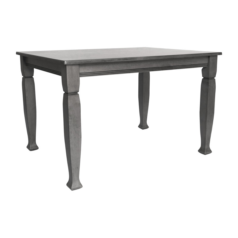 Solid Wood Commercial Grade Dining Table with Turned Legs, Antique Gray, 36.25" W x 47" L