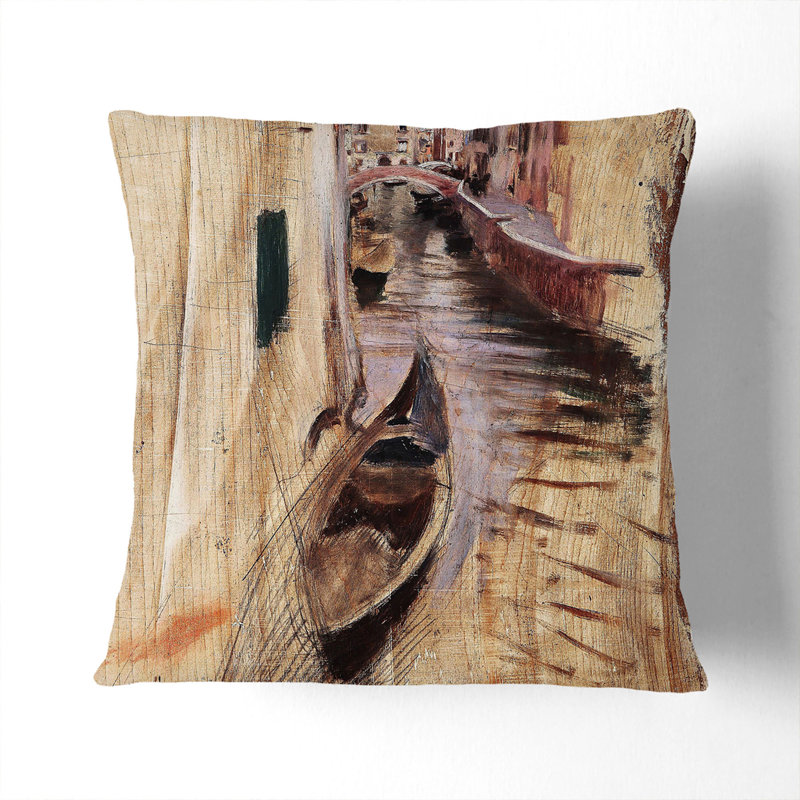 Venice Square Throw Cushion, Black, 40cm H x 40cm W x 15cm D