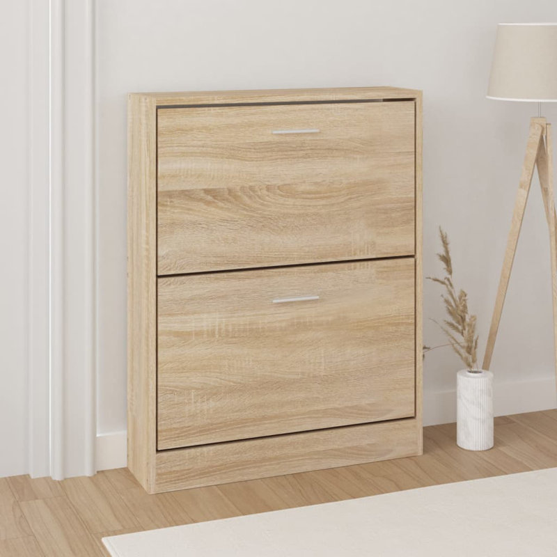 Shoe Cabinet 59x17x81 cm Engineered Wood, Oak