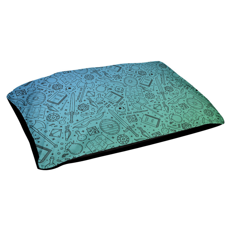 Coussin Byrge, Très grand (l 52 po x P 42 po x H 17 po), Vert / bleu / noir