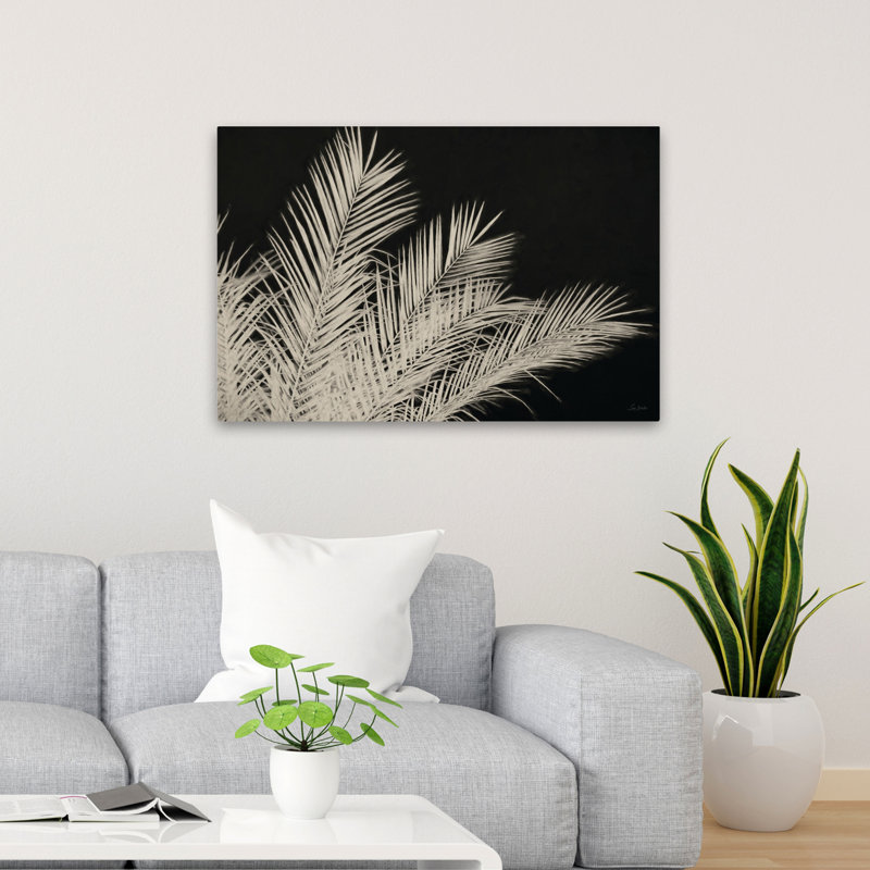 Motif de palmier - art contemporain abstrait avec ombre et lumière naturelle, H 24 po x l 36 po
