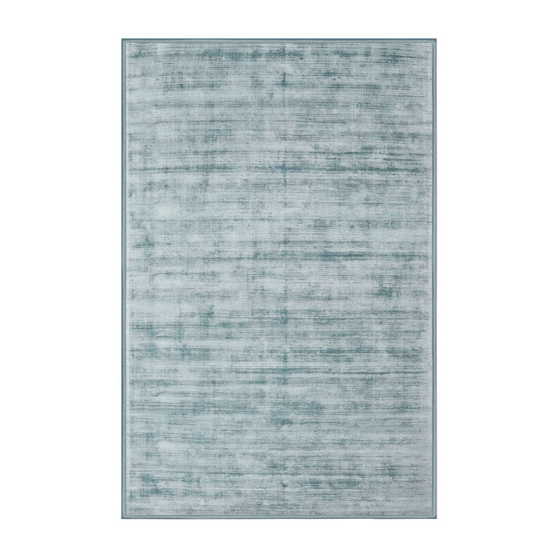 Tapis contemporain bleu ciel, Rectangle 7 pi x 10 pi