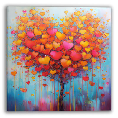 Blooming Heart Canopy Wrapped Canvas Wall Art
