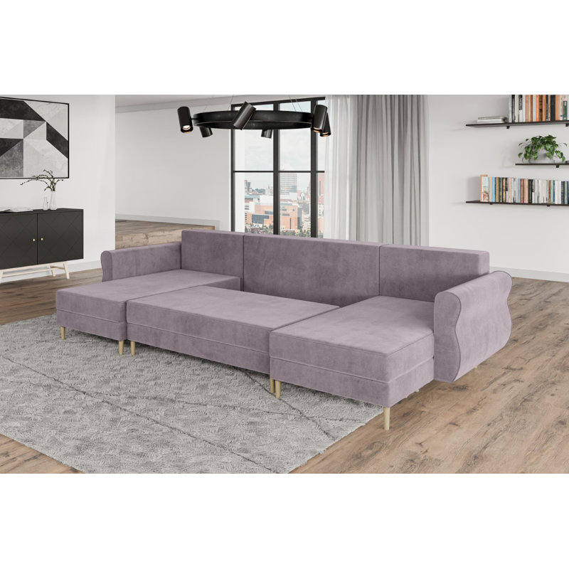 Aydrie 5 Seater Corner Sofa , Light purple - Monolith62