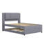 Full Size Upholstered Platform Bed With Linen Headboard – Trundle (Flat/Erected), No Box Spring Required-574633749