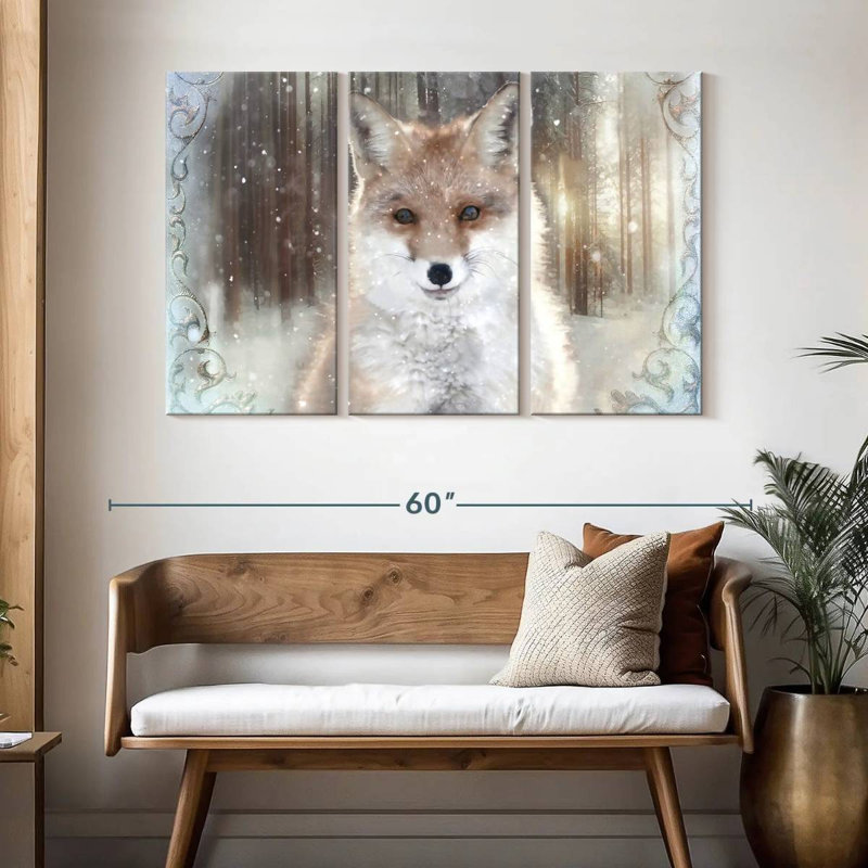Enchanted Winter Fox, 32" H x 50" W