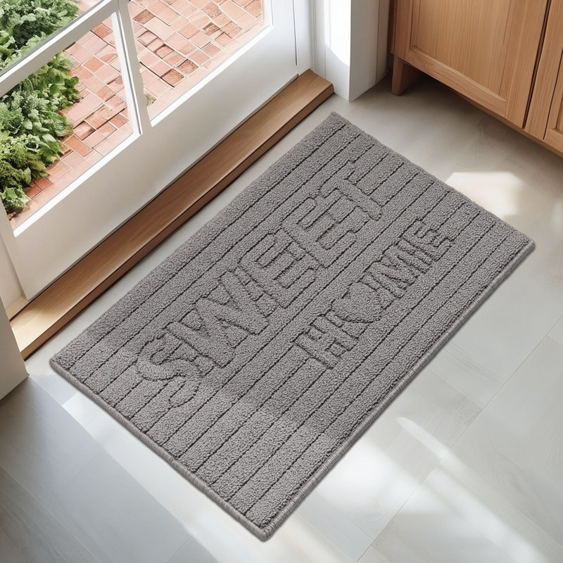 Tapis d'intérieur antidérapant lavable à la machine, L 20 po x L 32 po, Gris