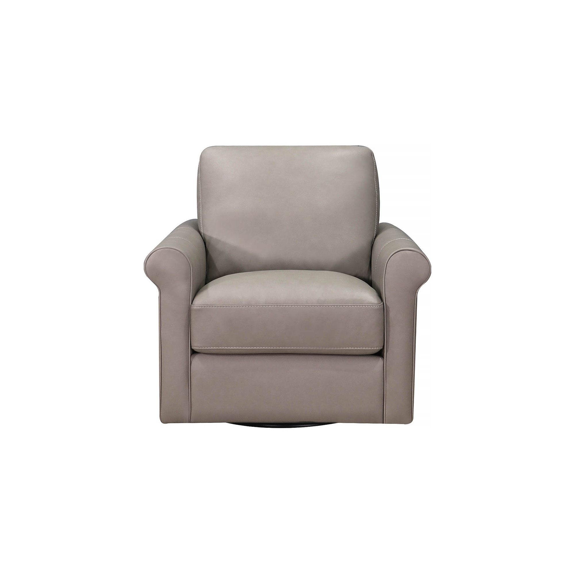 Mayoworth Top Grain Leather Swivel Chair, Brookfield Stone Gray Genuine Leather