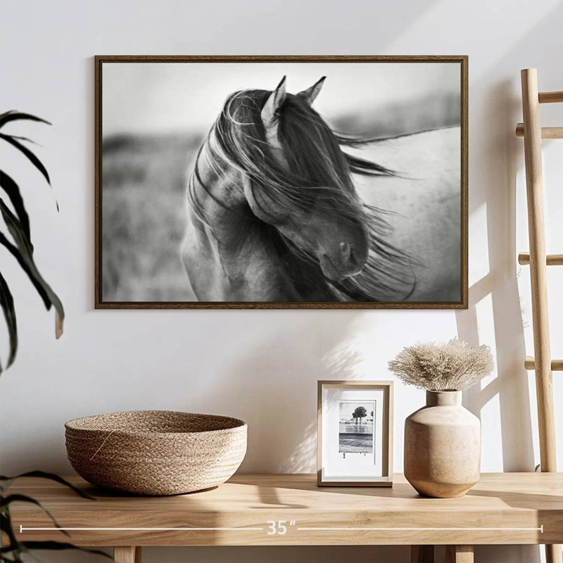 Fierce Grace, 25 po x 17 po, Cadre flottant noyer