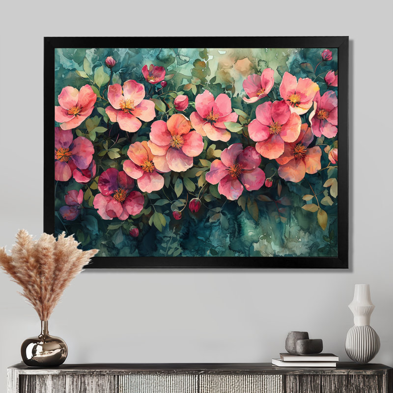 Ikie - Abstract Wall Art, Single Picture Framed Print, 30" H x 40" W, Black