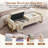 66'W Faux Leather Storage Bench for End of Bed Bedroom King Size with Arm and Metal Gold Legs-1042884543