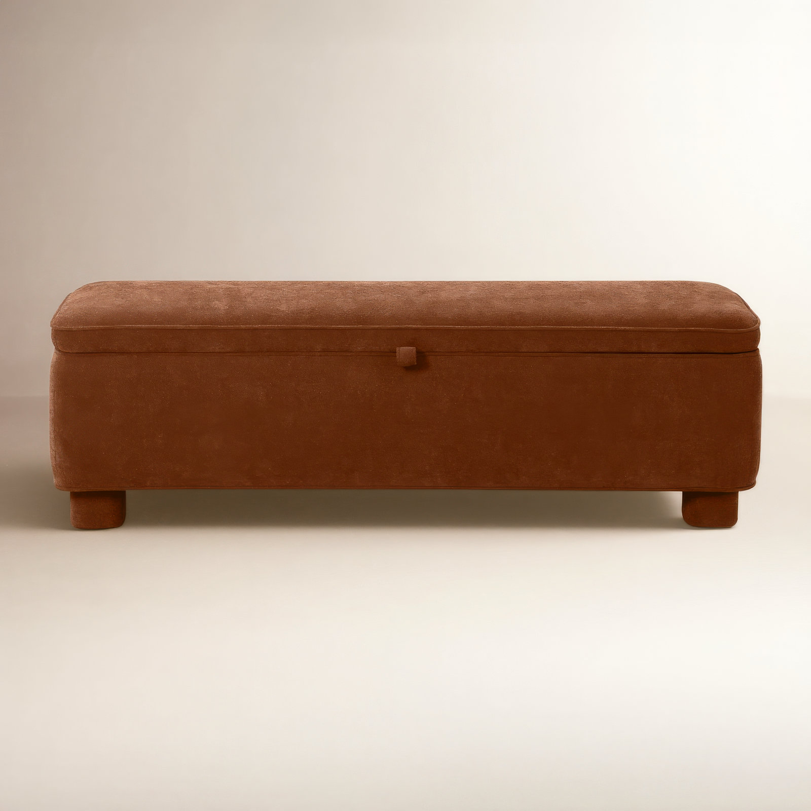 Grant Upholstery Flip Top Storage Bench, Deep Orange Tweed