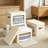Collapsible Fabric Storage Bins with Clear Window - Stackable Organizer Baskets for Shelves, Closet, and Home Decor, 4 Pack