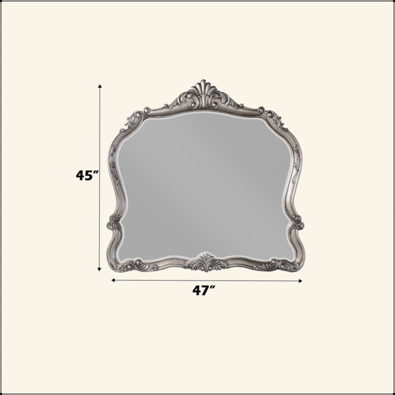 Miroir antique à finition platine