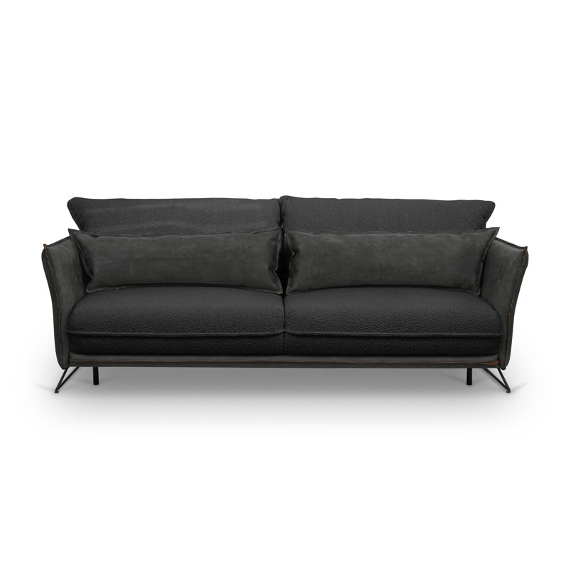 Milan 3 Seater Sleeper, Anthracite/Black