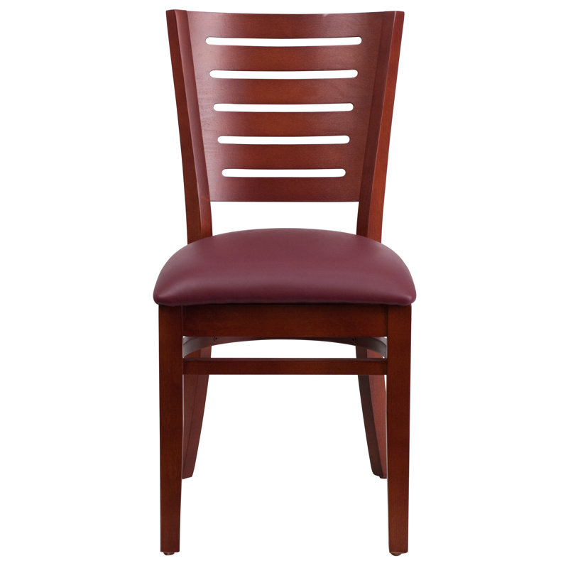Chaise d'appoint Ceja, Bourgogne, Acajou