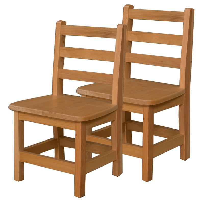 Hardwood Ladderback Chair-Carton of (2), 12.25" H