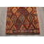 Tapis à motif géométrique en laine orange 31,5 x 144,9 pouces