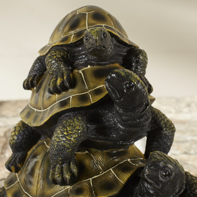 Three's A Crowd Stacked Turtle Statue