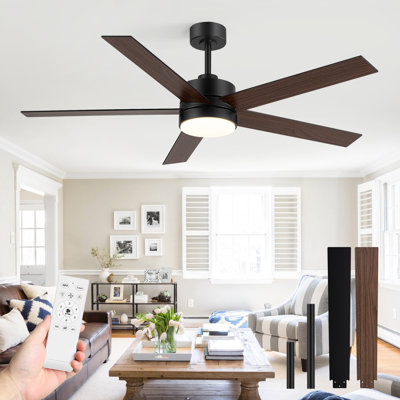  56 Inch Ceiling Fan With Light And Remote Control, Reversible, Noiseless, Ceiling Fan For Bedroom, Farmhouse, Living Room, Indoor Use