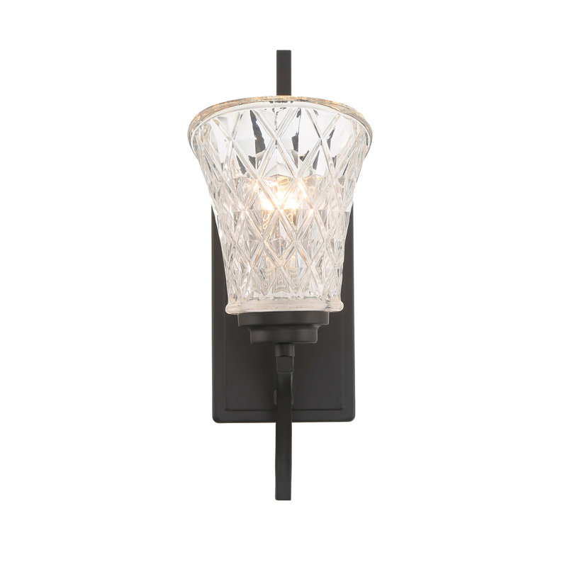 1 - Light Dimmable Black Armed Sconce