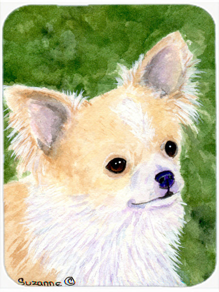 Planche à découper rectangulaire en verre vert Winston porter Chihuahua