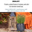 Leaf Embossed Black Egg Planter D21.5 H22 Cm, 5.1 Liters-1859070665