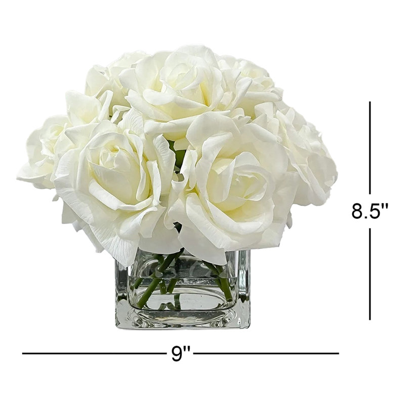 Silk Rose Arrangement in Vase