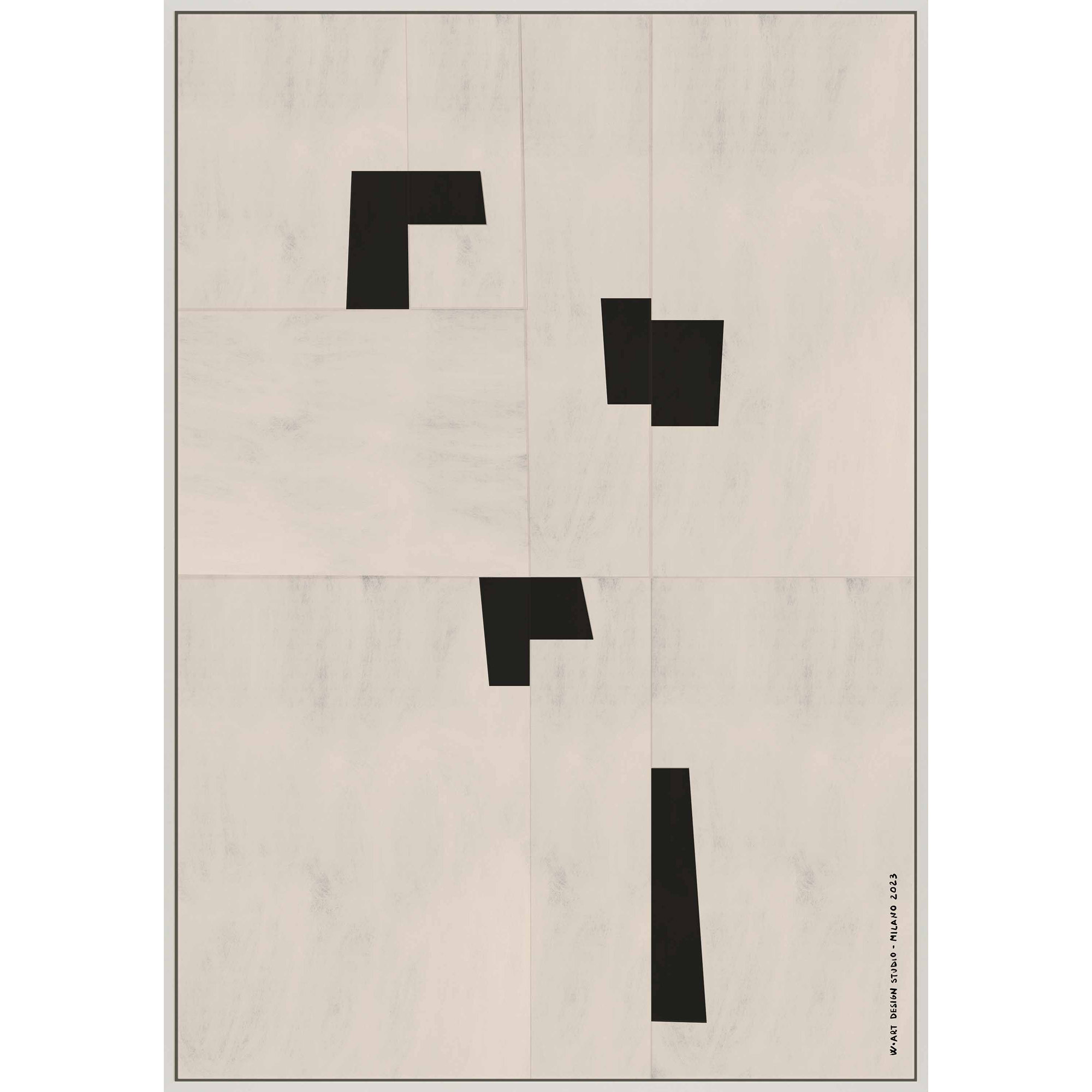 Scattered 1 by Romina Gadler, White Canvas Framed, 25" H x 17.5" W