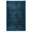 Tapis turc moderne fait à la main de 5,3 x 8,4 pi de couleur bleu marine uni