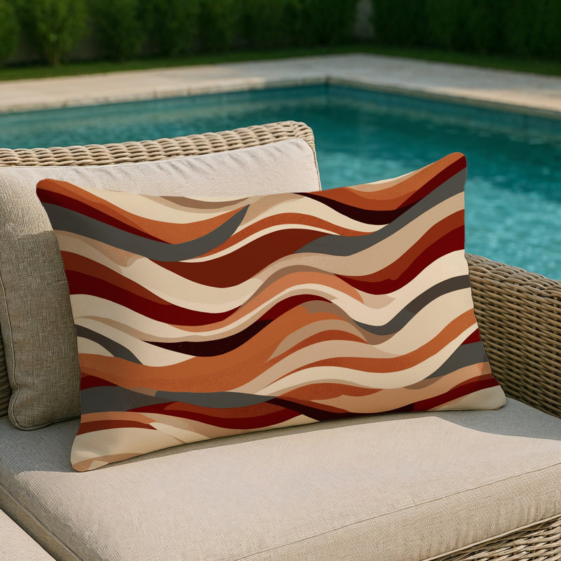 Tranquil Waves Indoor And Outdoor Throw Pillow, Rectangle 14"H x 20"W
