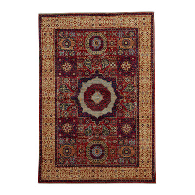 Aryana Wool Oriental Area Rug in Red