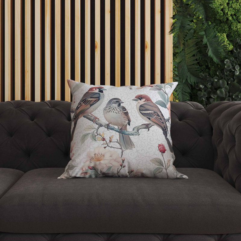 Coussin intérieur / extérieur Branch Buddies, Carré 18 po, Rose