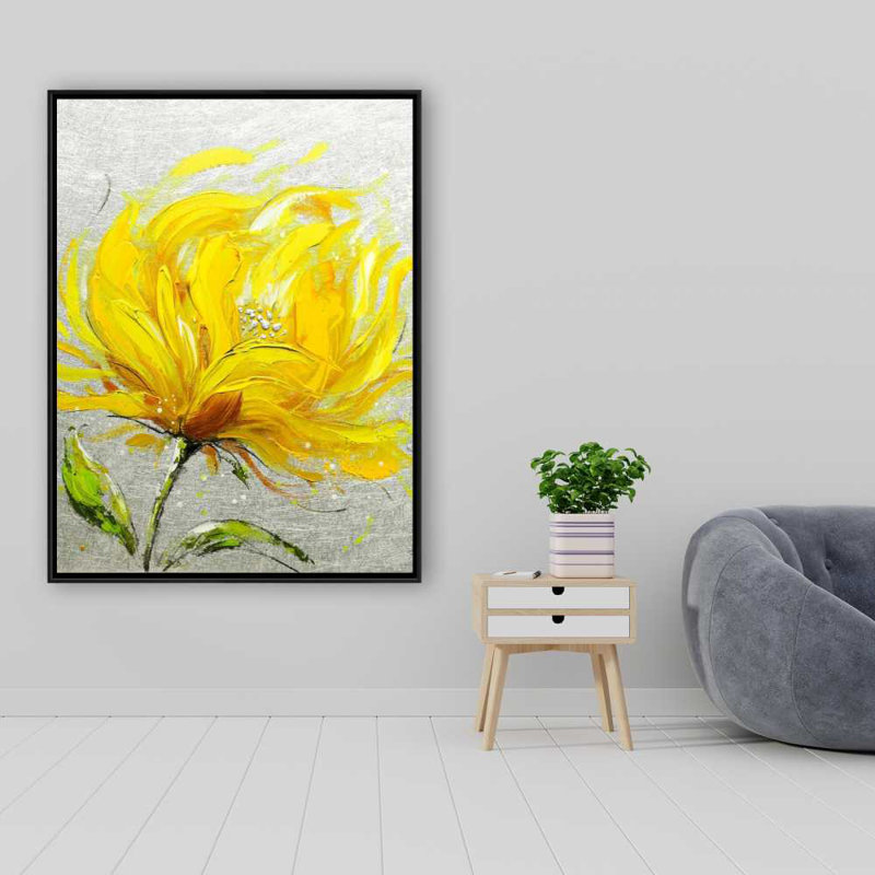 Art sur toile botanique contemporain, H 49,25 po x l 37,25 po