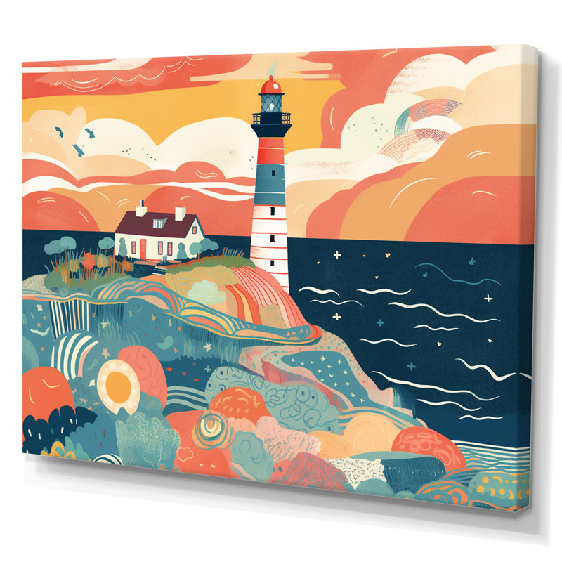 Phare côtier III, H 24 po x l 32 po x P 1 po, Toile tendue