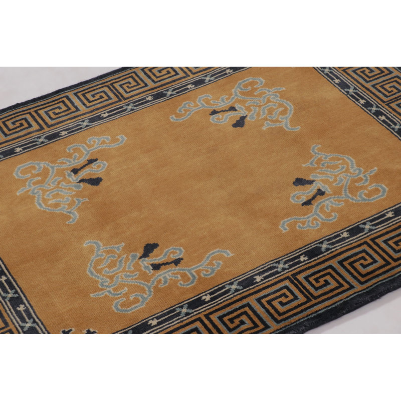 Art Deco Hand Knotted Wool Geometric Area Rug, Rectangle 8' x 10'