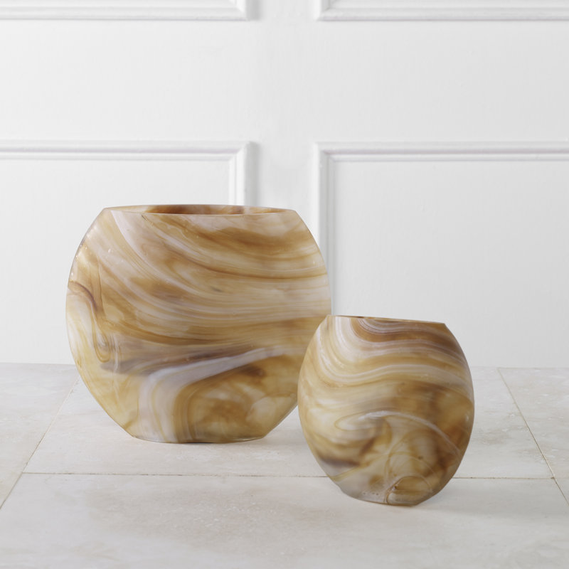 Vases Brayden Studio® Fusion caramel et ivoire, ensemble / 2