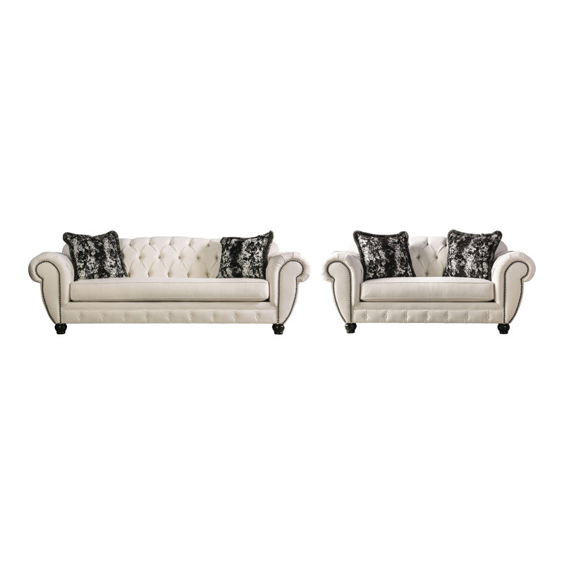 Ensemble de salon 2 pièces Knfield Chesterfield, Beige